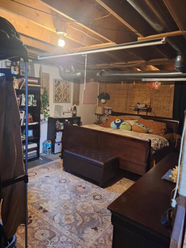 13631 Tolan Rd, Ossineke, MI 49766 - unfinished basement featuring concrete block wall