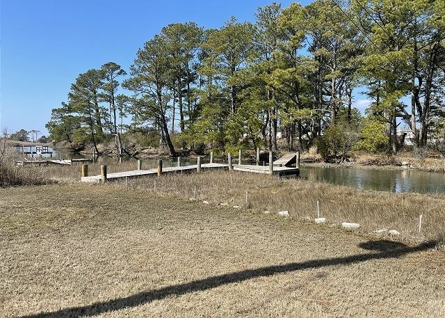 view of community featuring a water view