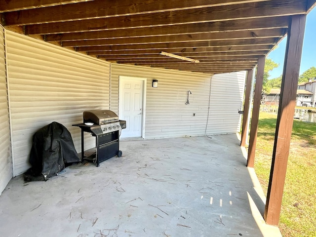 view of patio featuring grilling area