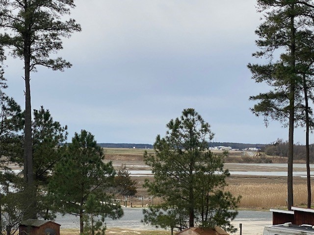 view of water feature with a rural view