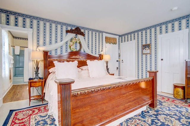 bedroom featuring light wood-type flooring