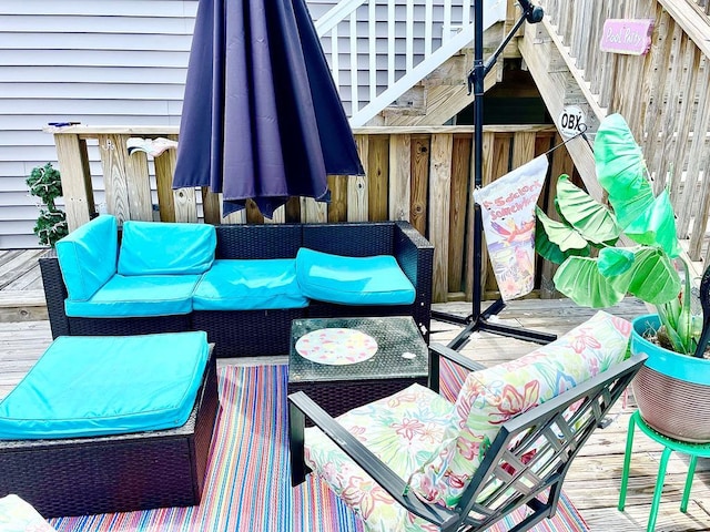 view of patio / terrace featuring an outdoor hangout area