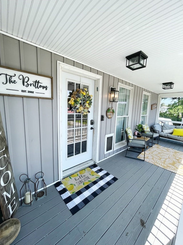 wooden deck with a porch