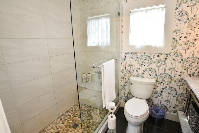 420 Randolph Ave, Cape Charles, VA 23310 - bathroom featuring a walk in shower, toilet, and vanity