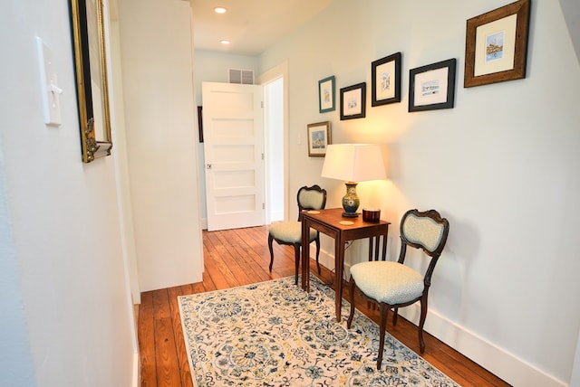 420 Randolph Ave, Cape Charles, VA 23310 - hall with hardwood / wood-style floors, baseboards, and recessed lighting