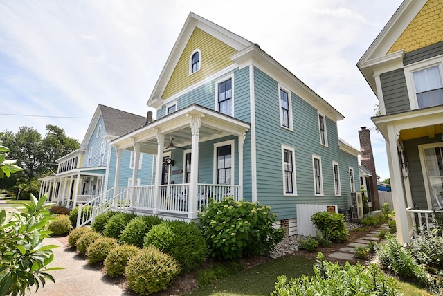 420 Randolph Ave, Cape Charles, VA 23310 - view of front of property featuring covered porch and a ceiling fan
