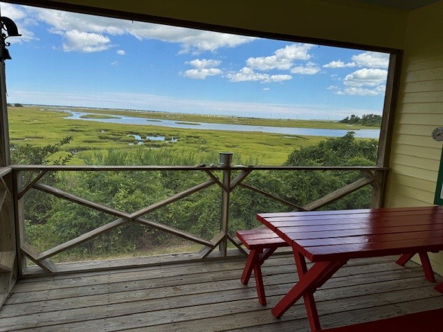 balcony with a water view