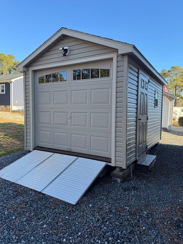 view of garage