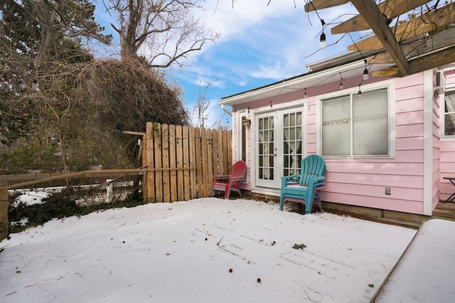 exterior space with french doors