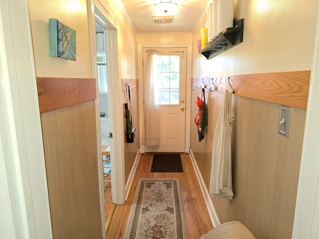 entryway featuring wood-type flooring