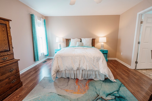 37275 Longboat Ct, Greenbackville, VA 23356 - bedroom with wood finished floors and ceiling fan