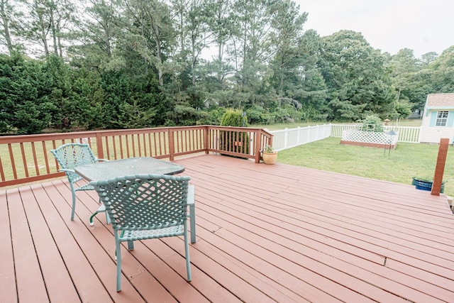 37275 Longboat Ct, Greenbackville, VA 23356 - deck with outdoor dining area and view of scattered trees