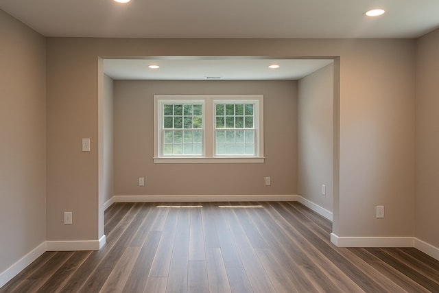 3469 Willis Wharf Rd, Exmore, VA 23350 - empty room with dark wood-style flooring and recessed lighting