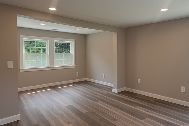 3469 Willis Wharf Rd, Exmore, VA 23350 - empty room with dark wood-style floors and recessed lighting