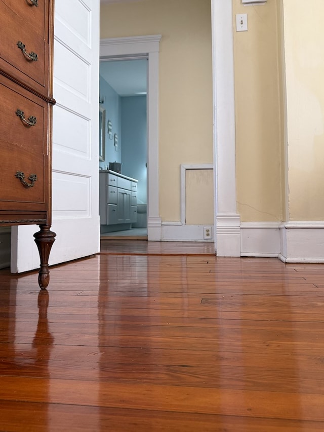 empty room featuring wood finished floors