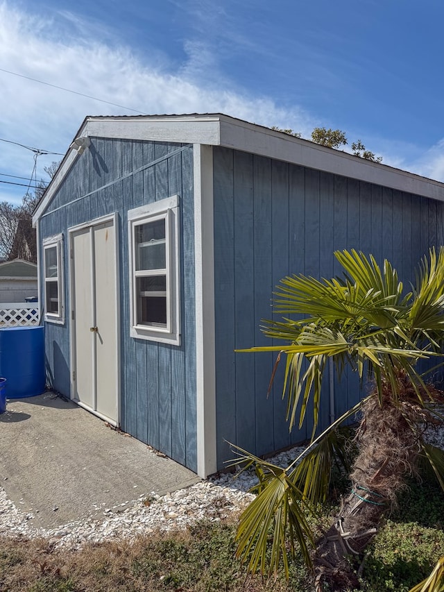 view of shed