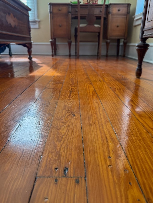 room details featuring wood finished floors and baseboards