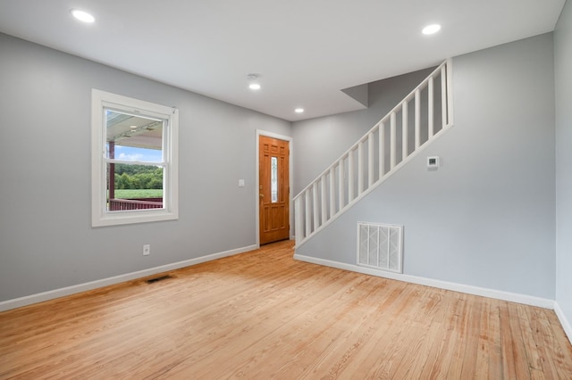 entrance foyer featuring light wood-type flooring