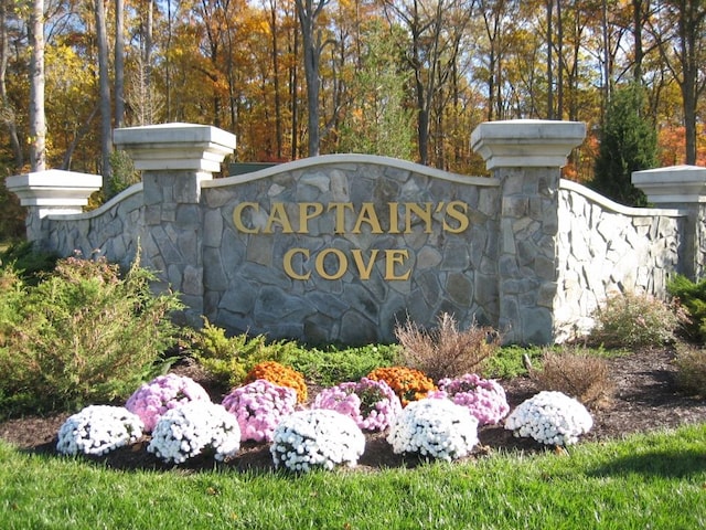 view of community sign