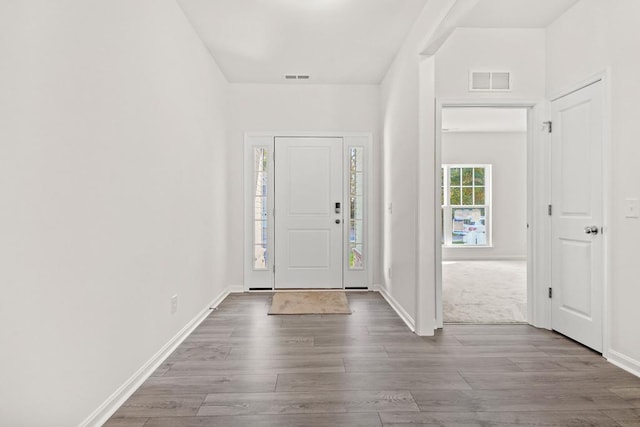 entrance foyer featuring light wood-type flooring