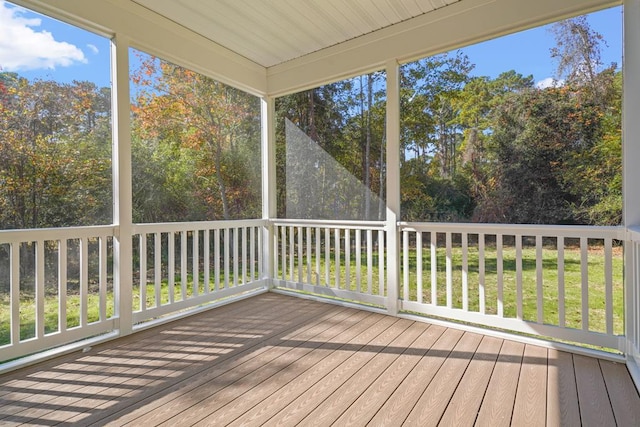 view of unfurnished sunroom