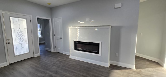 entrance foyer with dark hardwood / wood-style floors