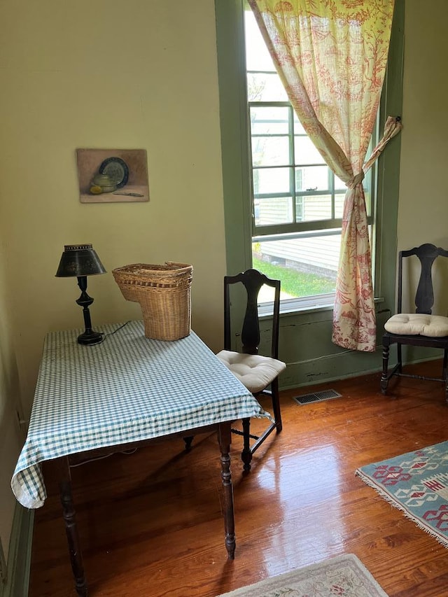 bedroom with wood-type flooring