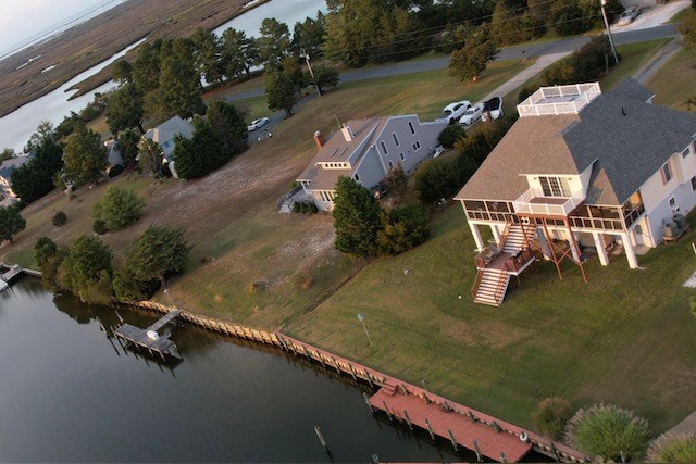 20444 Baldpate Ln, Onancock, VA 23417 - aerial view of property and surrounding area with a large body of water