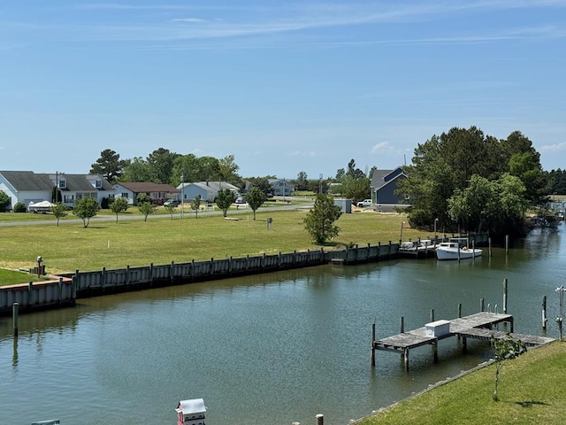 20444 Baldpate Ln, Onancock, VA 23417 - dock area featuring a lawn and a water view