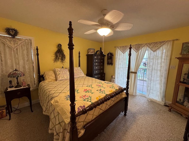 20444 Baldpate Ln, Onancock, VA 23417 - bedroom featuring carpet flooring, access to exterior, and a ceiling fan