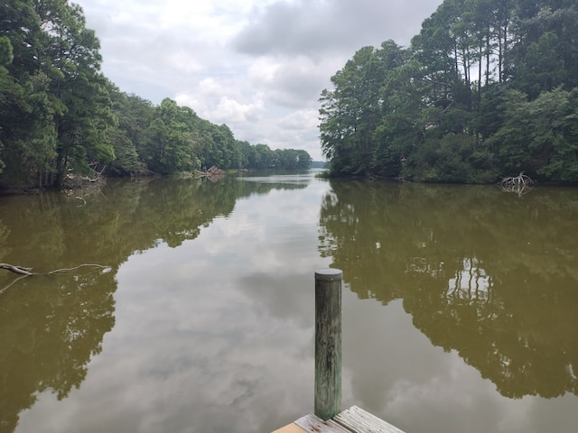 view of water feature featuring a dock