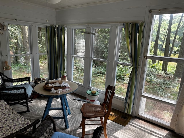 view of sunroom