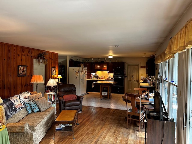 living room with wood-type flooring