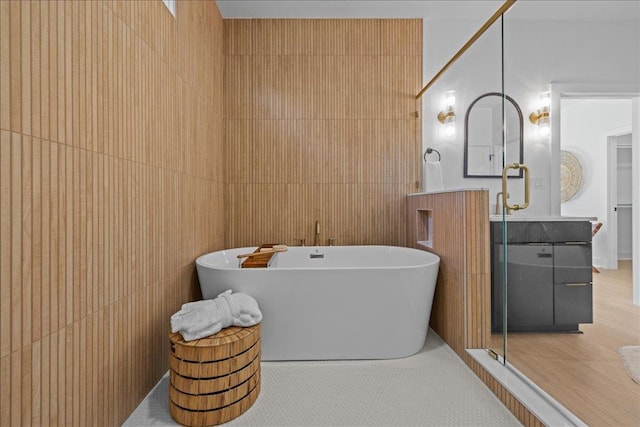 22231 Verlinda Lndg S, Cape Charles, VA 23310 - full bathroom with a freestanding bath and vanity