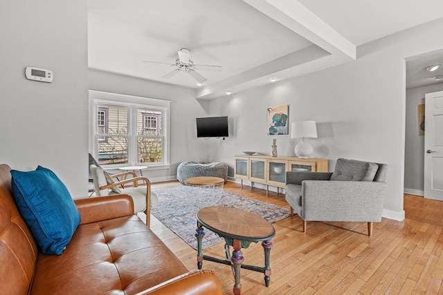 4282 Main St, Chincoteague, VA 23336 - living area featuring ceiling fan, light wood-style flooring, and recessed lighting