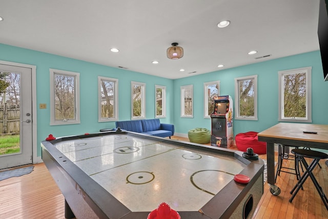 4282 Main St, Chincoteague, VA 23336 - recreation room featuring hardwood / wood-style flooring and recessed lighting