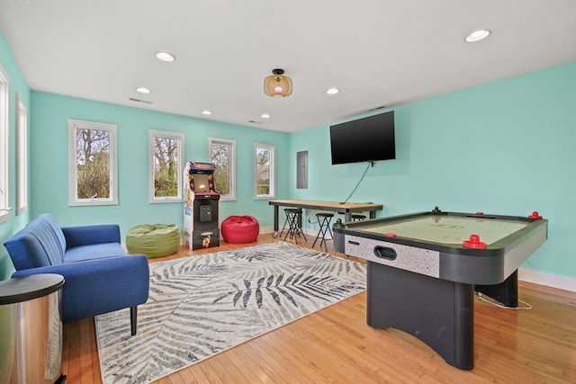 4282 Main St, Chincoteague, VA 23336 - game room with hardwood / wood-style flooring and recessed lighting