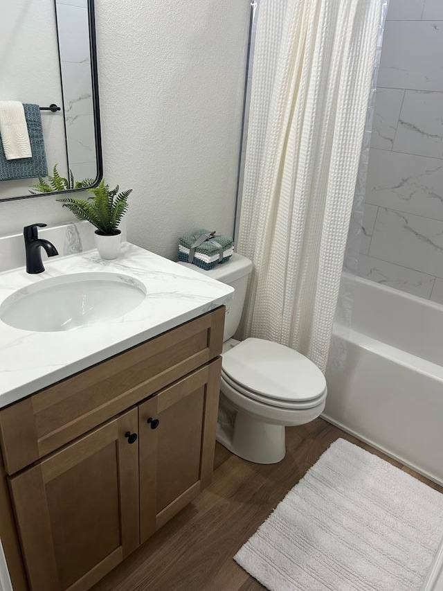 22199 Verlinda Lndg S, Cape Charles, VA 23310 - bathroom with vanity, shower / tub combo, and wood finished floors