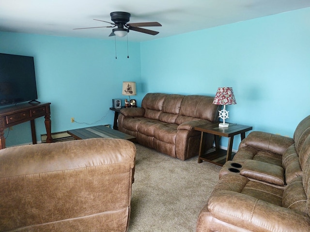 30007 Kilmon Ln, Hacksneck, VA 23358 - living area with ceiling fan and carpet flooring