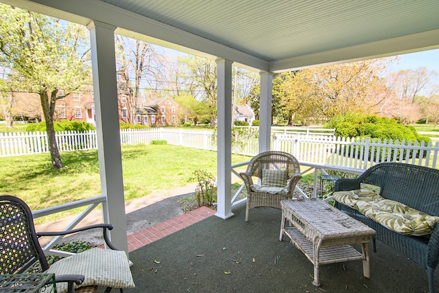 view of patio with a fenced backyard