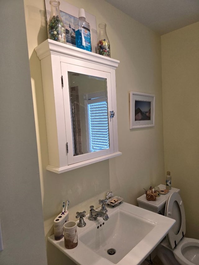 bathroom featuring toilet and a sink