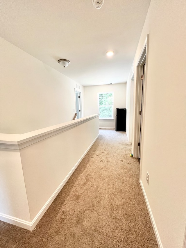 hallway featuring carpet flooring