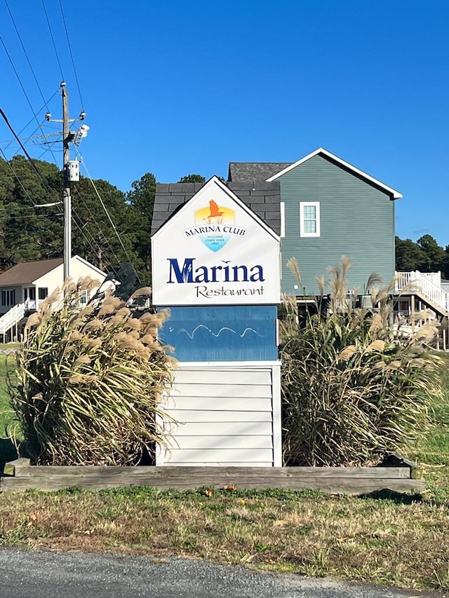 view of community sign