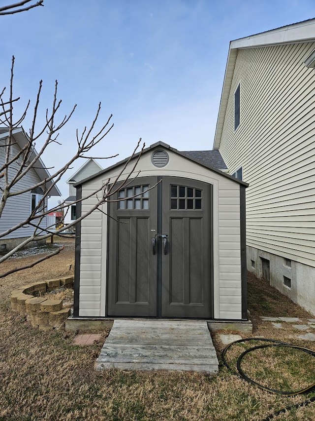 view of shed