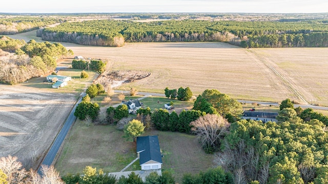 drone / aerial view with a rural view