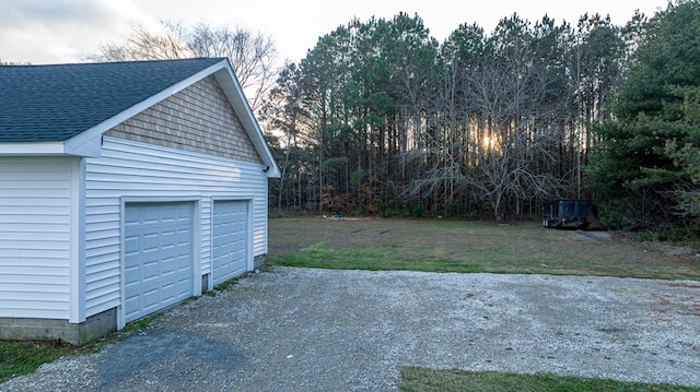 view of garage