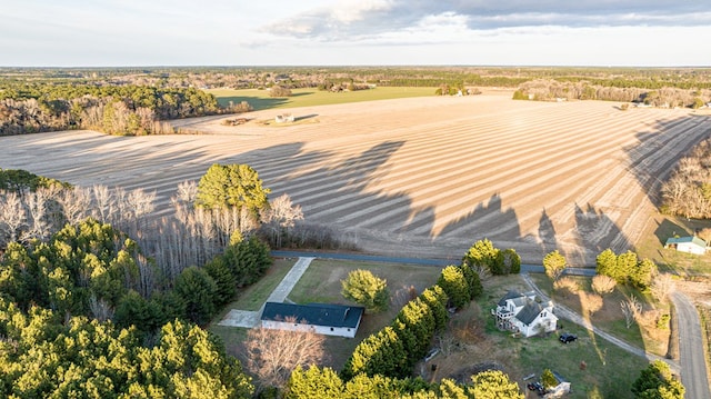 aerial view featuring a rural view