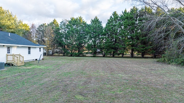 view of yard with central AC