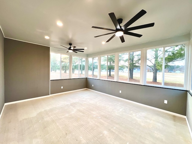 spare room featuring ceiling fan