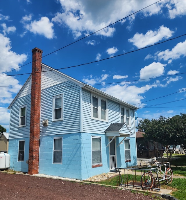 exterior space with a chimney